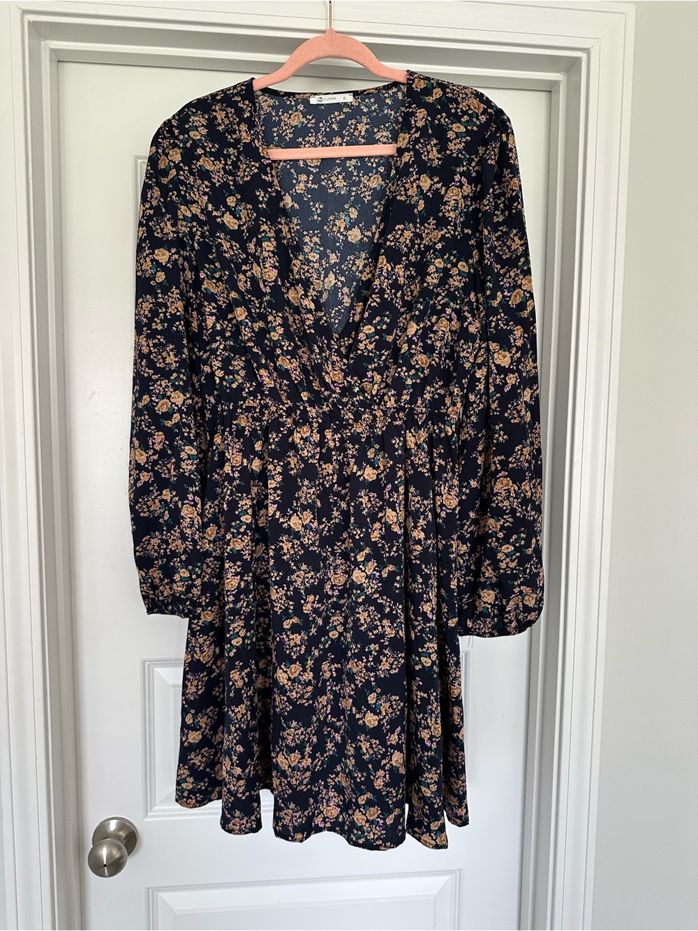 Cupshe Navy Floral Midi Dress